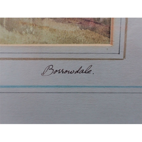 500 - MONICA BARRY: 'HIGH LODORE FARM, BORROWDALE' watercolour 35 x 46cm plus mount and frame