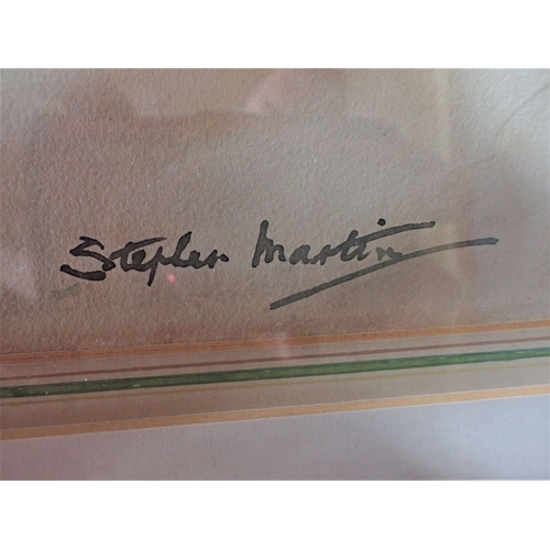 507 - STEPHEN MARTIN R.W.S.A.C: 'UP AMONG THE MOUNTAINS AND CLOUDS (ANDORRA)' watercolour 36 x54cm plus mo... 