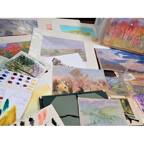 510 - GEZA SOMERSET-PADDON: WORKS ON PAPER mostly watercolours, loose, some in folders/sleeves, some demon... 