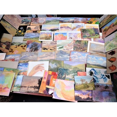 513 - GEZA SOMERSET-PADDON: OIL ON BOARD STUDIES small scale, a quantity; landscapes, flowers etc