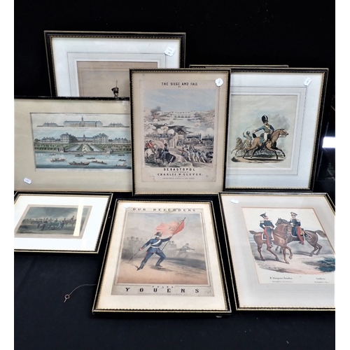 514 - A QUANTITY OF MILITARY PRINTS framed and glazed