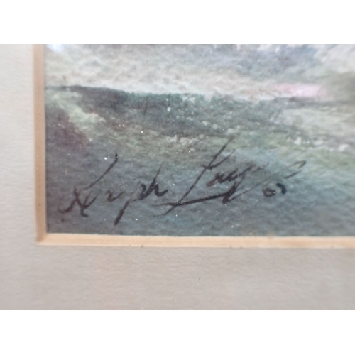 516 - RALPH LEAPER: 'OFF THE RUM, MUDEFORD' watercolour, 'Strolling, Ferndown Common', pastel, and a water... 