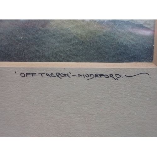 516 - RALPH LEAPER: 'OFF THE RUM, MUDEFORD' watercolour, 'Strolling, Ferndown Common', pastel, and a water... 