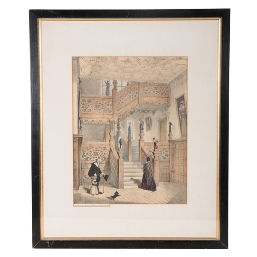 519 - JOSEPH NASH (1808-1878) 'Principal Staircase at Hatfield coloured lithograph, 29cm x 40cm; and eleve... 