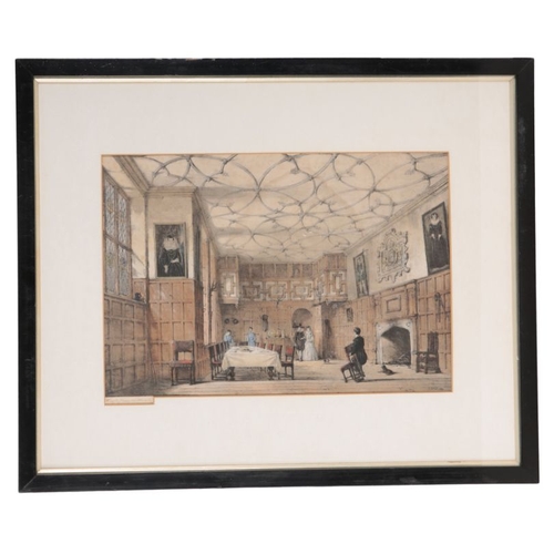 519 - JOSEPH NASH (1808-1878) 'Principal Staircase at Hatfield coloured lithograph, 29cm x 40cm; and eleve... 