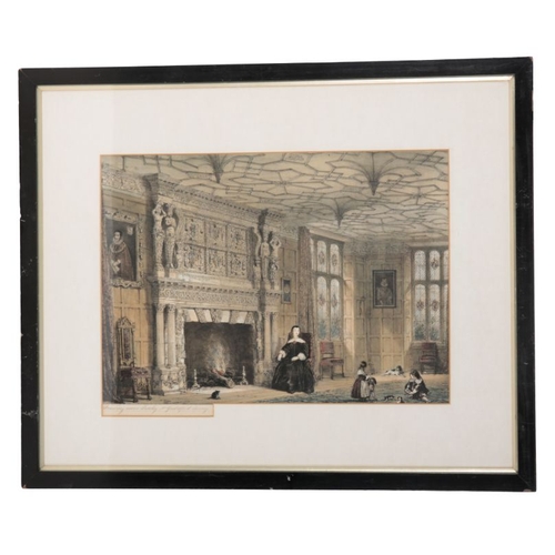 519 - JOSEPH NASH (1808-1878) 'Principal Staircase at Hatfield coloured lithograph, 29cm x 40cm; and eleve... 