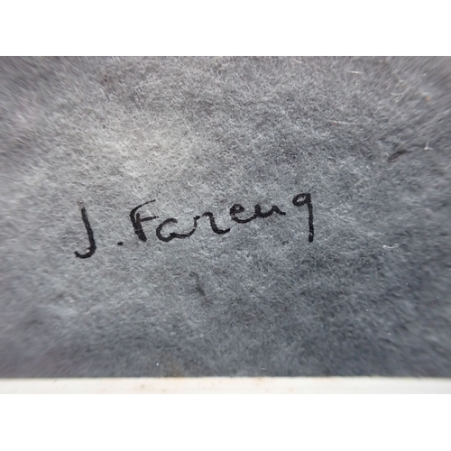 527 - JULIETTE REYNAUD: 'SAINTE GENEVIEVE PRIEZ POUR NOUS' woodcut, c.1928, with an abstract oil on board ... 