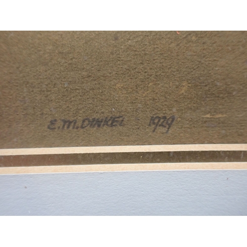 532 - ERNEST MICHAEL DINKEL: ST. CATHERINE'S HILL, WINCHESTER watercolour, signed and dated 1929 45 x 59cm... 