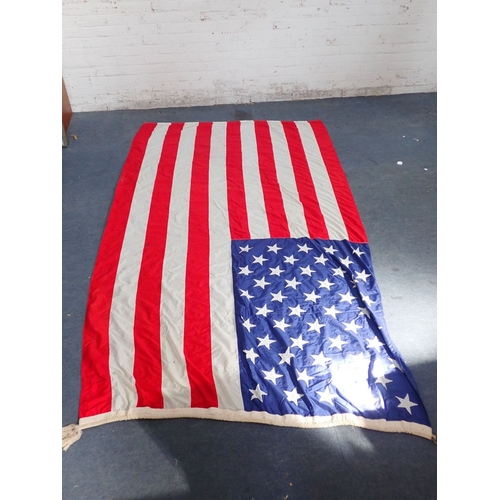 60 - A LARGE VINTAGE AMERICAN STARS AND STRIPES FLAG 50 stars 275 x 150cm (some holes, marks)