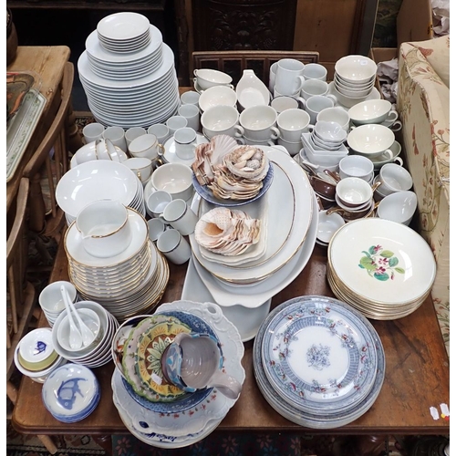 72 - QUANTITY OF WHITE GLAZED DINNER WARE and other items. Provenance: The Estate of the late John Rollo ... 