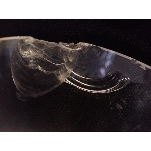 862 - A 19TH CENTURY CLEAR GLASS CIRCULAR CONVEX LENS slight chipping, a pair of David Queensbury 'Domino'... 