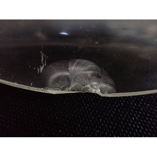 862 - A 19TH CENTURY CLEAR GLASS CIRCULAR CONVEX LENS slight chipping, a pair of David Queensbury 'Domino'... 