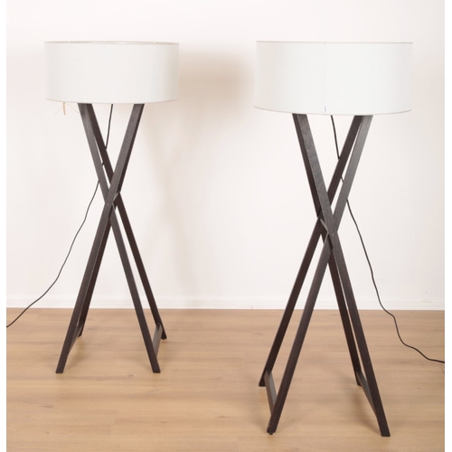 10 - A PAIR OF X-FRAMED STANDARD LAMPS 142cm high (2)

Provenance: purchased from Duke's sale of the cont... 