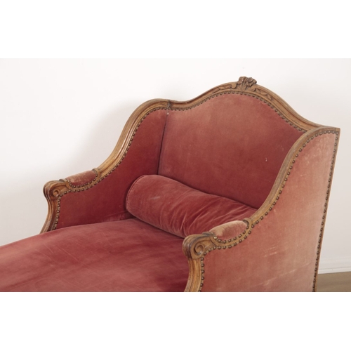 114 - A LOUIS XVI STYLE DUCHESSE BRISEE with red velvet covers, on stop fluted and tapered legs, 99cm high... 