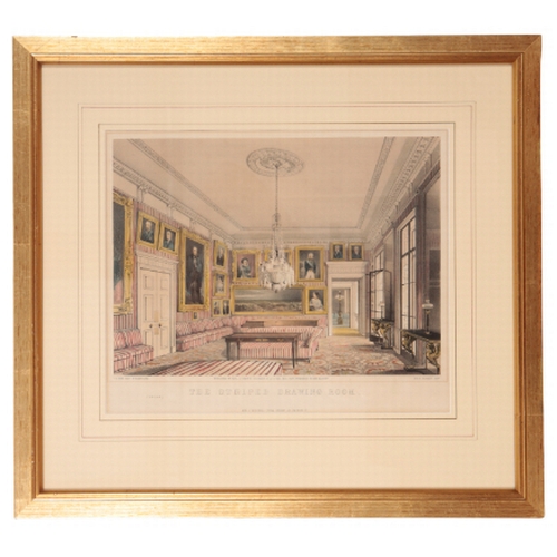 12 - AFTER THOMAS SHOTTER BOYS (1803-1874) 'The Striped Drawing Room, Apsley House' lithograph, published... 
