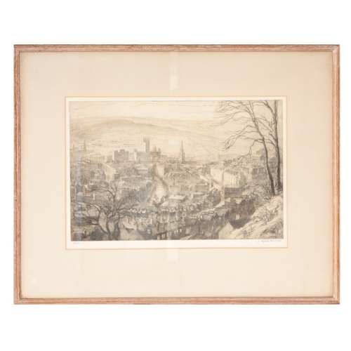 16 - E. SLYVIA PACKARD (20TH CENTURY ENGLISH) 'Bath' etching, signed in pencil to margin, 29cm x 44cm, in... 