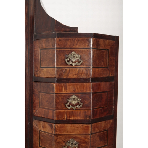 23 - A 17TH CENTURY WALNUT BUREAU CABINET ON STAND the superstructure fitted central cupboard with secret... 