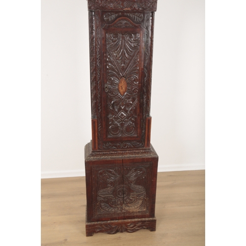 34 - AN 18TH CENTURY OAK LONGCASE CLOCK BY FLETCHER OF LEEDS with two train, eight day movement, the pain... 