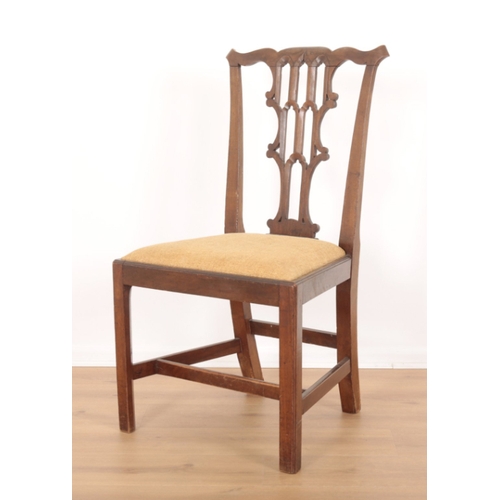 35 - A MATCHED SET OF TEN MAHOGANY DINING CHAIRS 18th century and later, with pierced and carved backs ov... 