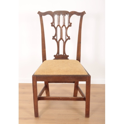 35 - A MATCHED SET OF TEN MAHOGANY DINING CHAIRS 18th century and later, with pierced and carved backs ov... 