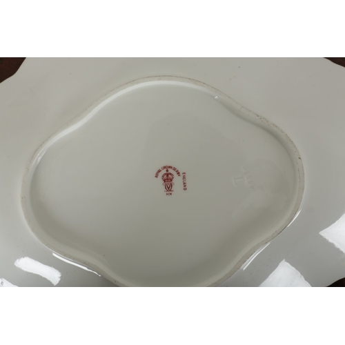 4 - A ROYAL CROWN DERBY PORCELAIN PART DESSERT SERVICE marked to the base, inscribed number 5558 AJ, dec... 