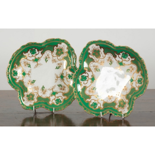 4 - A ROYAL CROWN DERBY PORCELAIN PART DESSERT SERVICE marked to the base, inscribed number 5558 AJ, dec... 