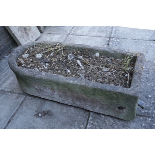 69 - A LARGE STONE TROUGH 40cm high x 114cm long x 55cm wide