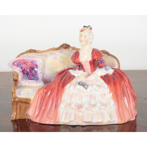 7 - THREE ROYAL DOULTON PORCELAIN FIGURES Belle of the Ball, 15cm high, Autumn Breezes, 20cm high, and T... 