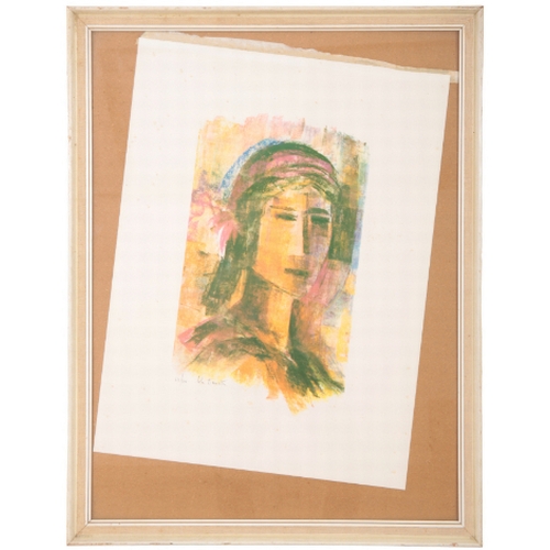 71 - *LOLA DUNSTON DE PAOLA (b.1922) Two portraits the first a screen print, signed and dated lower right... 