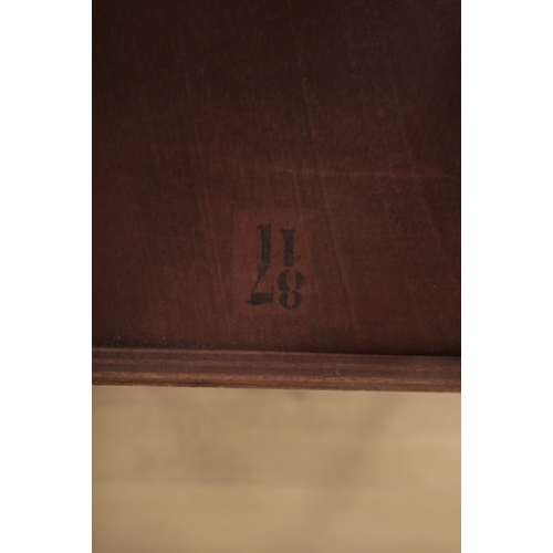 79 - A PAIR OF LOUIS XV STYLE MARBLE TOP BEDSIDE CHEST OF DRAWERS of bombe form, the three drawers inlaid... 