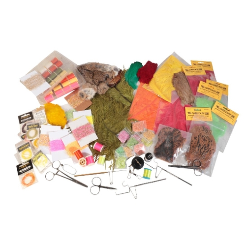 113 - A LARGE QUANTITY OF VARIOUS FLY TYING MATERIALS new old shop stock comprising Danville Waxed Flymast... 