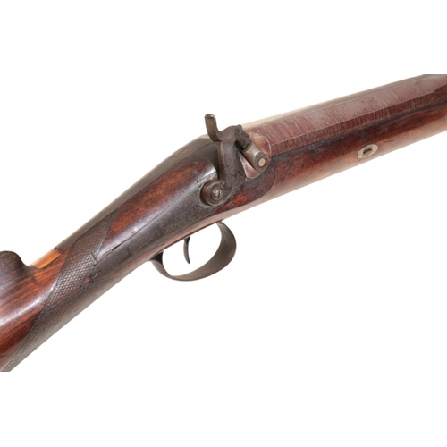 155 - J. RIGBY & CO., DUBLIN: AN 8 BORE SINGLE BARREL SPORTING GUN with Damascus barrel, walnut stock, ste... 