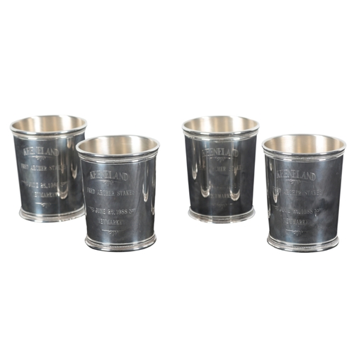 230 - HORSE RACING INTEREST: A PRESENTATION SET OF FOUR AMERICAN STERLING SILVER CUPS by Mark J. Scearce, ... 