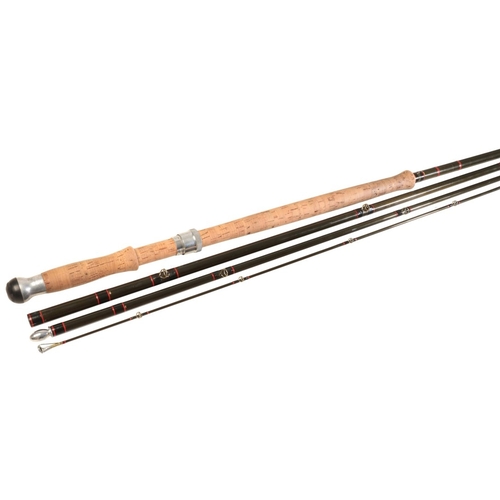 81 - HARDY BROS: A GRAPHITE FOUR PIECE SALMON FLY ROD 18' length, in the original Hardy canvas rod bag