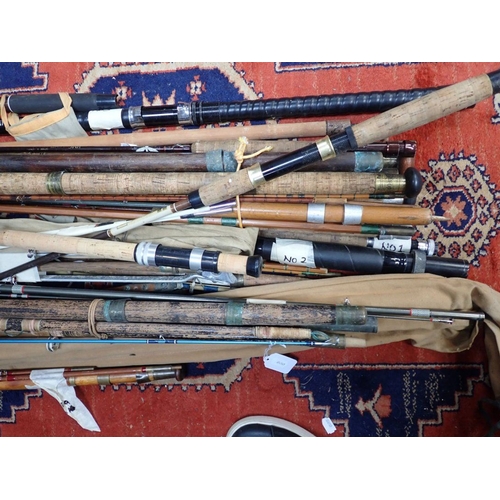 189 - A QUANTITY OF FISHING RODS varying age and condition