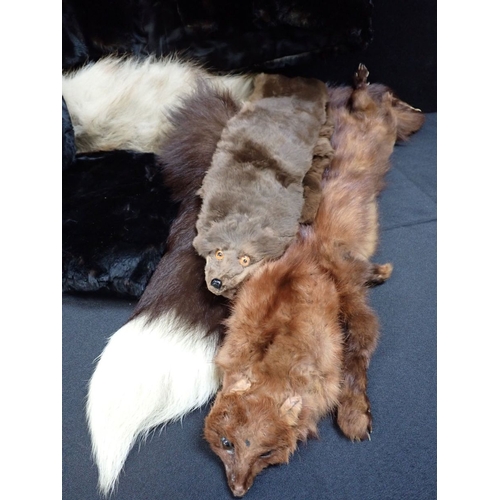 203 - A MINK CAPE, HAT AND MUFF and other fur pieces