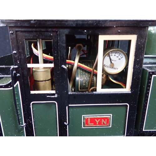 250 - ACCUCRAFT LIVE STEAM LOCOMOTIVE 'LYN' Lynton & Barnstaple Railway, 32 mm gauge, partly adapted for r... 