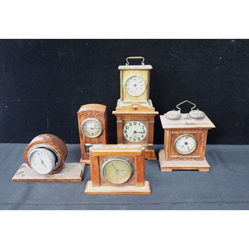 AN EDWARDIAN BRASS CASED JUNGHANS MUSICAL ALARM CLOCK two Smith s