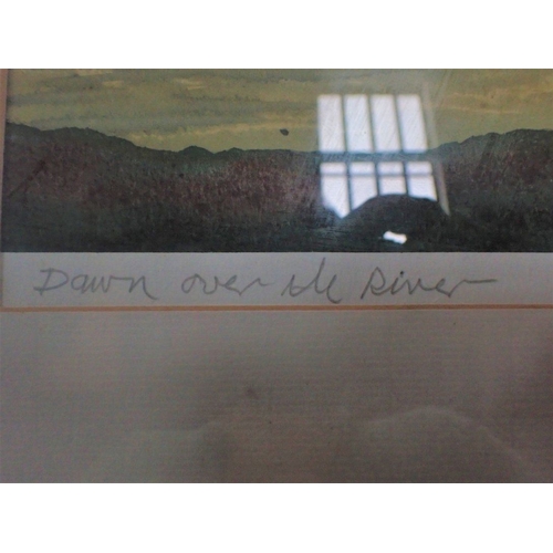 722 - ALLIN BRAUND (1915-2004) 'Dawn over the River' watercolour, 42cm x 59xm, signed in pencil to margin,... 