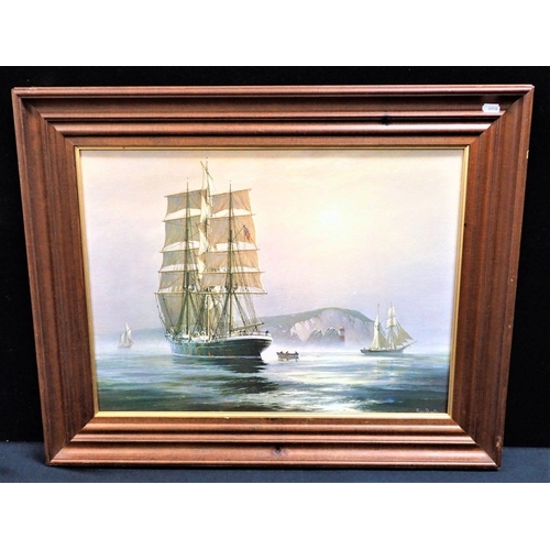 778 - HOVE TO OFF THE NEEDLES Roger Desoutter, textured print, 75cm x 60cm