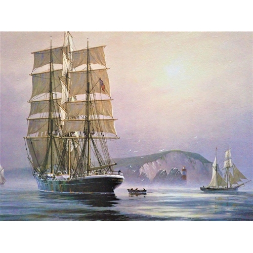 778 - HOVE TO OFF THE NEEDLES Roger Desoutter, textured print, 75cm x 60cm