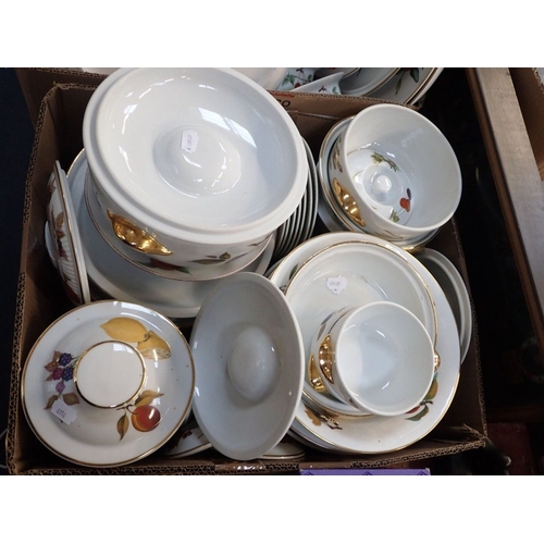 98 - ROYAL WORCESTER 'EVESHAM' a quantity to include lidded serving bowls, dishes and plates