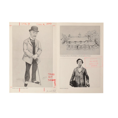 362 - THOMAS HARDY (1840-1928): A COLLECTION OF EPHEMERA including two autographed typed letters, one addr... 