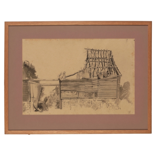 12 - *CECIL WALLER (1908-1992) 'Stickley's Barn, Minchington, Dorset, 1968' oil on canvas, 24.5cm x 33cm;... 