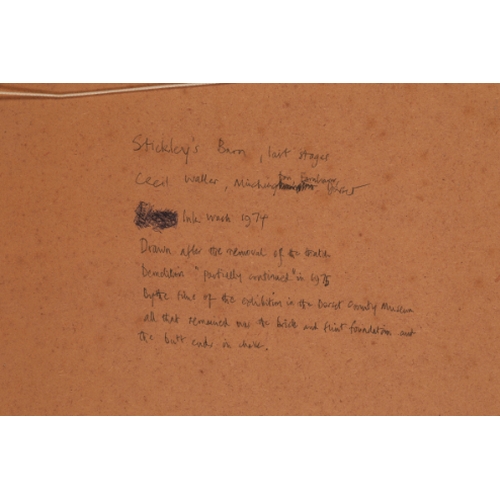 12 - *CECIL WALLER (1908-1992) 'Stickley's Barn, Minchington, Dorset, 1968' oil on canvas, 24.5cm x 33cm;... 