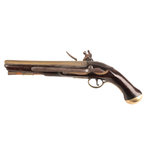 102 - H. NOCK: AN EARLY 19TH CENTURY NAVAL PISTOL

with flintlock action, the walnut stock with brass butt... 