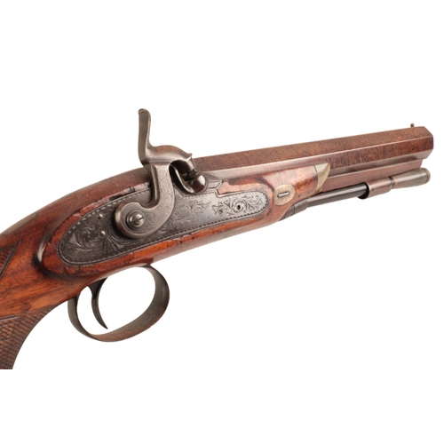 104 - FENTON OF FULGATE HILL, LONDON: AN EARLY 19TH CENTURY TARGET PISTOL

with percussion action, the wal... 