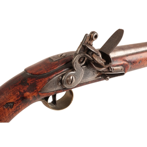 105 - TOWER: A LATE 18TH CENTURY SEA SERVICE PISTOL

with flintlock action, the walnut stock with shaped p... 