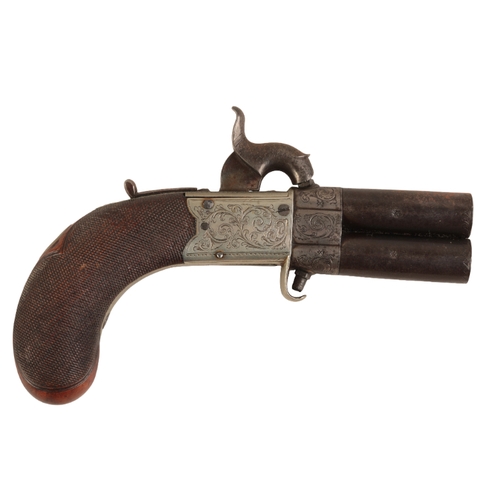 110 - CORT AND CO: AN EARLY 19TH CENTURY OVER AND UNDER PISTOL

with percussion action, the continental si... 