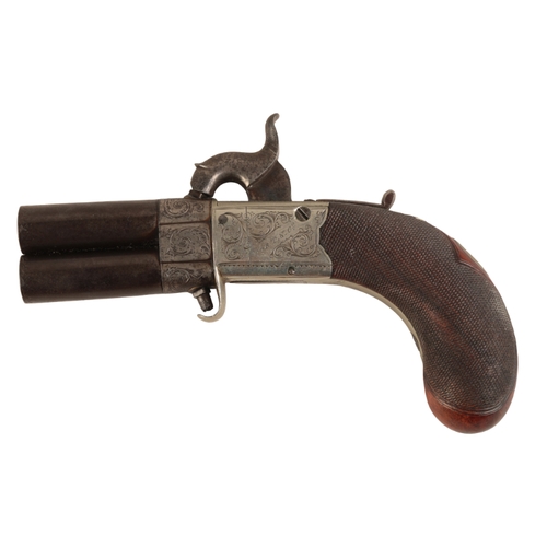 110 - CORT AND CO: AN EARLY 19TH CENTURY OVER AND UNDER PISTOL

with percussion action, the continental si... 